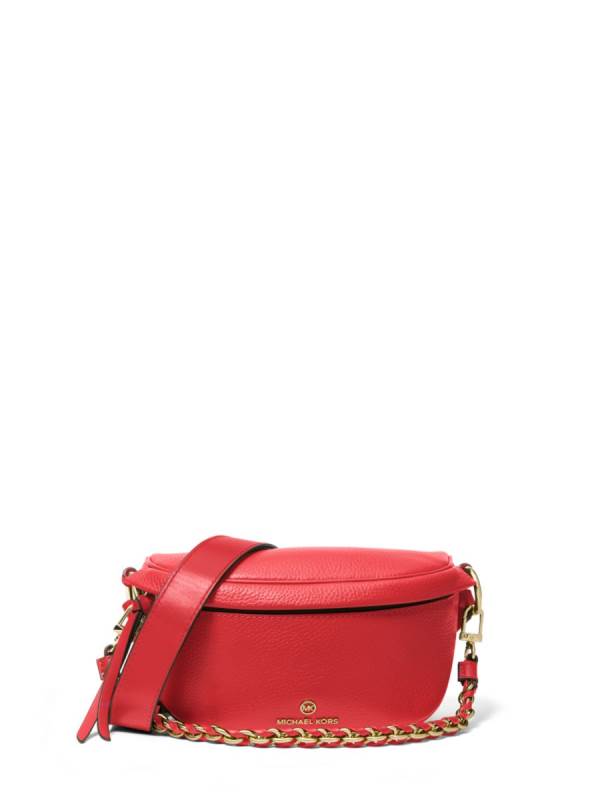 Damske Crossbody Kabelka Michael Kors Slater Extra-Small Pebbled Leather Sling Pack Červené - Kabelky Michael Kors Lacne | YXWBJ-6817